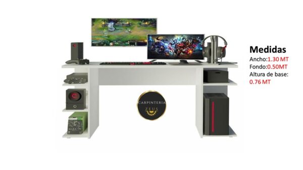 Escritorio Modular Gaming TLS 1051 - 1.30m Ancho x 0.50m Fondo x 0.76m Altura base