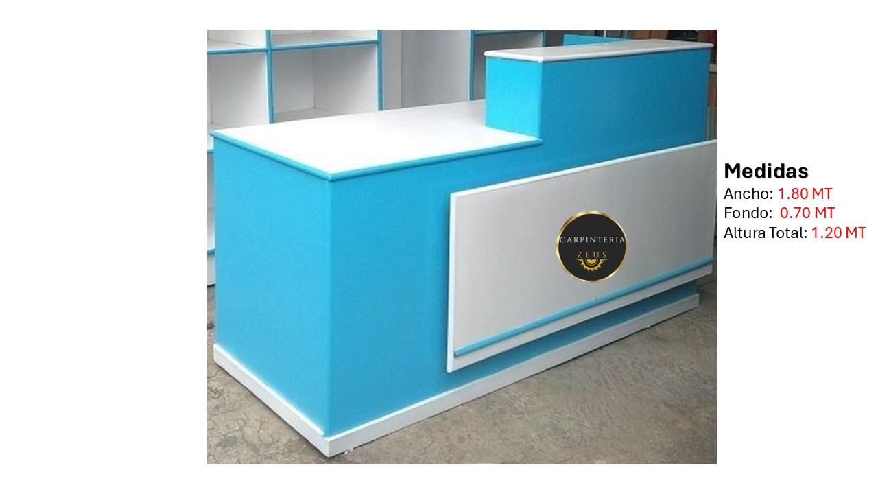 Recepción Modular de Melamina - TLS 1078 - 1.80m Ancho x 0.70m Fondo x 1.20m Altura