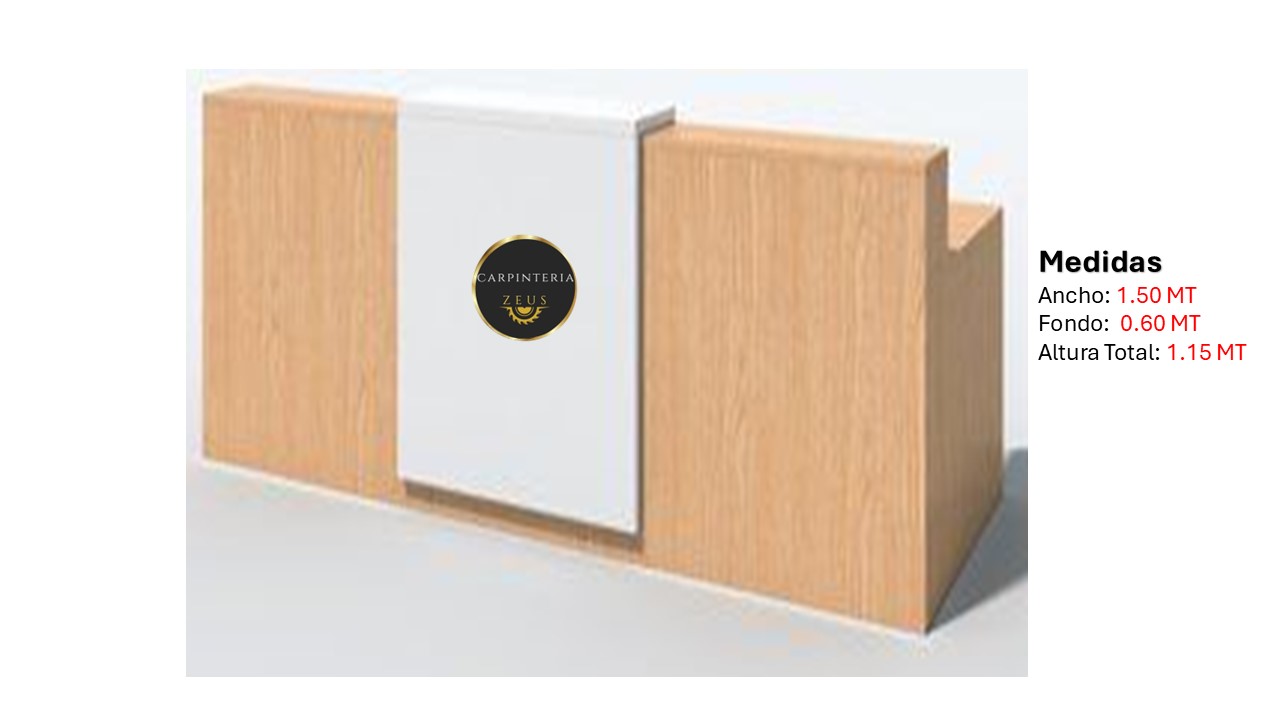 Recepción Modular de Melamina - TLS 1089 - 1.50m Ancho x 0.60m Fondo x 1.15m Altura