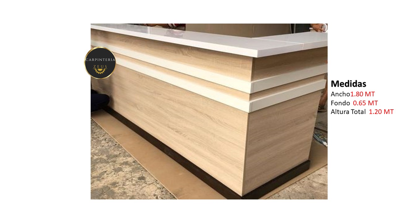 Recepción Modular de Melamina - TLS 1121 - 1.80m Ancho x 0.65m Fondo x 1.20m Altura