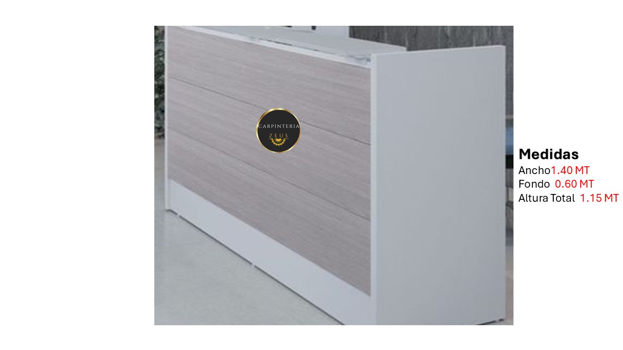Recepción Modular de Melamina - TLS 1129 - 1.40m Ancho x 0.60m Fondo x 1.15m Altura