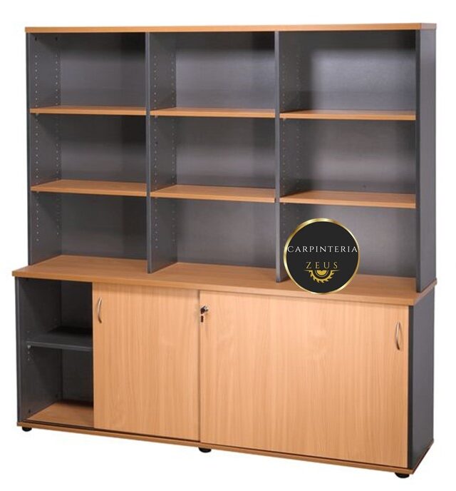 Credenza Multifuncional de Melamina - TLS 1160 - 1.80m Ancho x 0.40m Fondo x 1.90m Altura