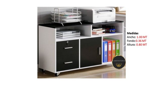 Credenza Multifuncional de Melamina - TLS 1172 - 1.00m Ancho x 0.36m Fondo x 0.80m Altura