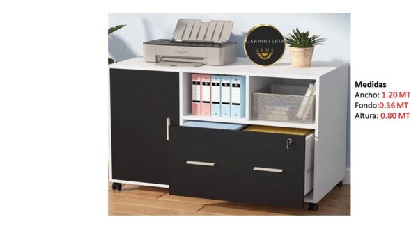 Credenza Multifuncional de Melamina - TLS 1173 - 1.20m Ancho x 0.36m Fondo x 0.80m Altura