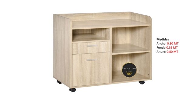 Credenza Multifuncional de Melamina - TLS 1174 - 0.80m Ancho x 0.36m Fondo x 0.80m Altura