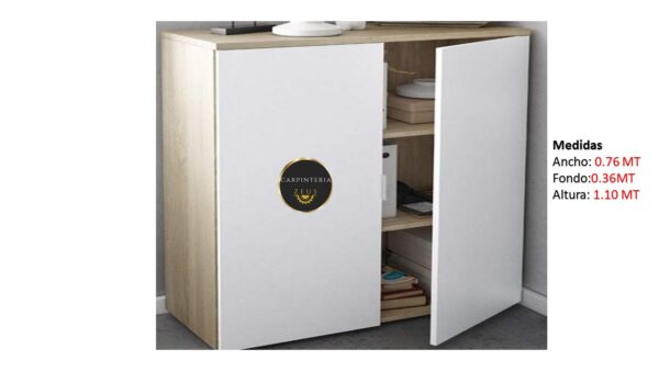 Credenza Multifuncional de Melamina - TLS 1175 - 0.76m Ancho x 0.36m Fondo x 1.10m Altura