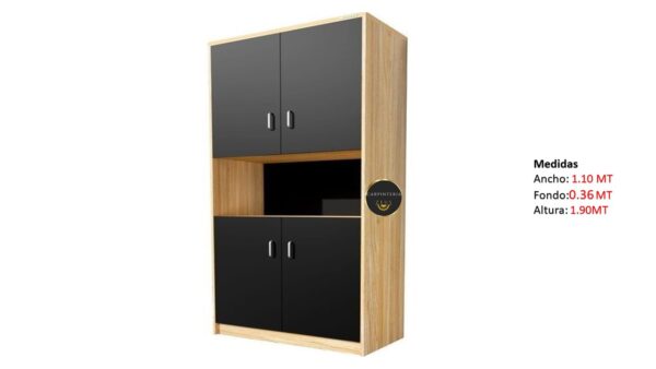 Credenza Multifuncional de Melamina - TLS 1176 - 1.10m Ancho x 0.36m Fondo x 1.90m Altura