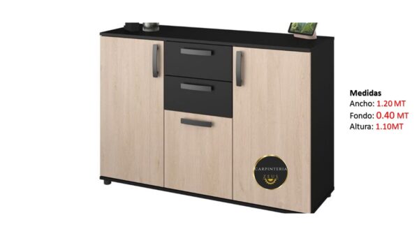 Credenza Multifuncional de Melamina - TLS 1180 - 1.20m Ancho x 0.40m Fondo x 1.10m Altura