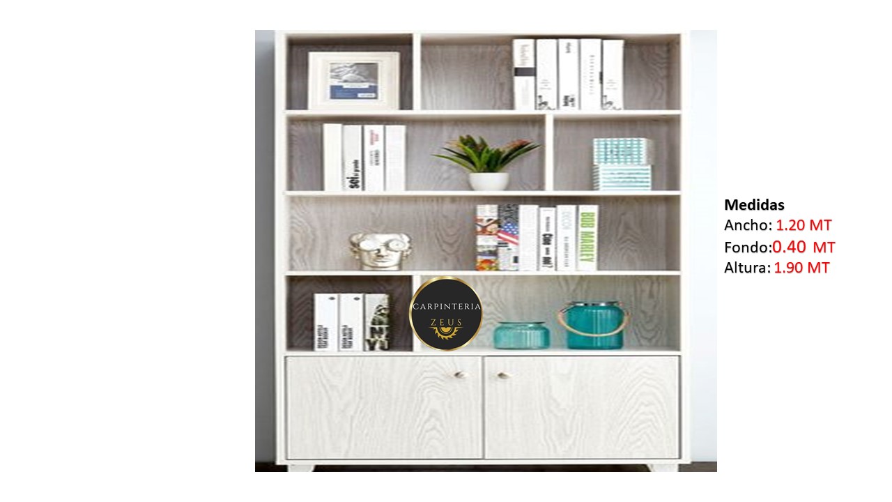 Credenza Multifuncional de Melamina - TLS 1181 - 1.20m Ancho x 0.40m Fondo x 1.90m Altura