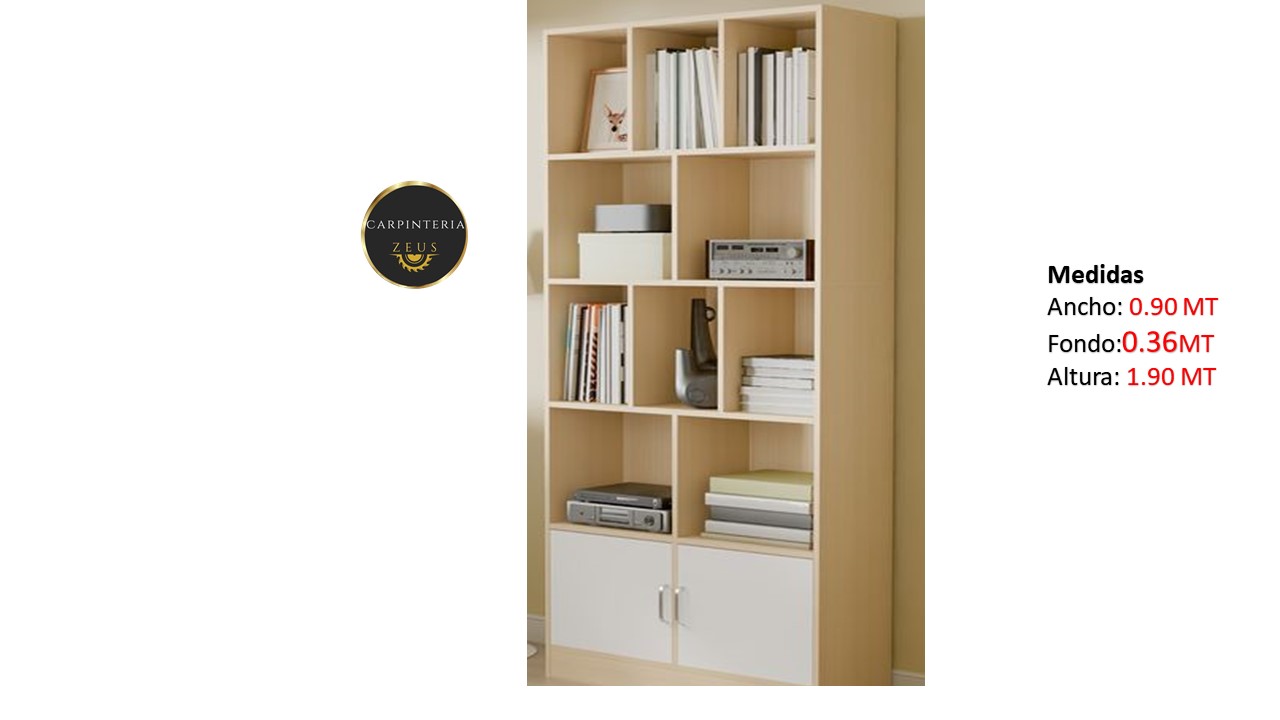 Credenza Multifuncional de Melamina - TLS 1185 - 0.90m Ancho x 0.36m Fondo x 1.90m Altura