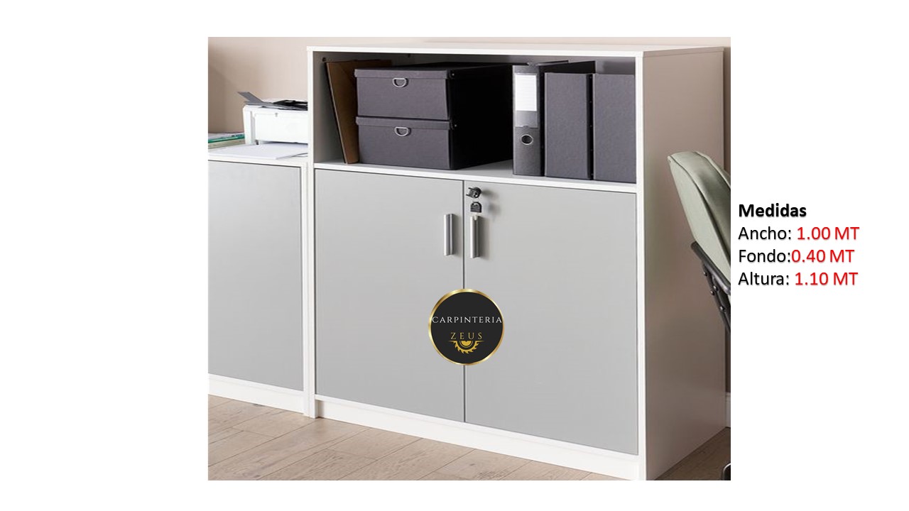 Credenza Multifuncional de Melamina - TLS 1154 - 1.00m Ancho x 0.40m Fondo x 1.10m Altura