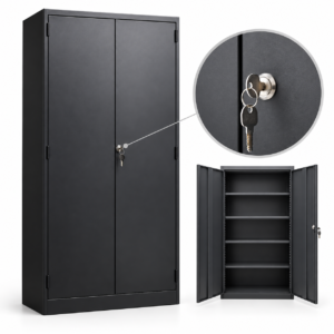 Armario de Oficina Metalico - Puertas Abatibles -CHAPA BASICA - CNT 33 -  1.91 Alto x 0.89 Ancho x 0.35 Fondo