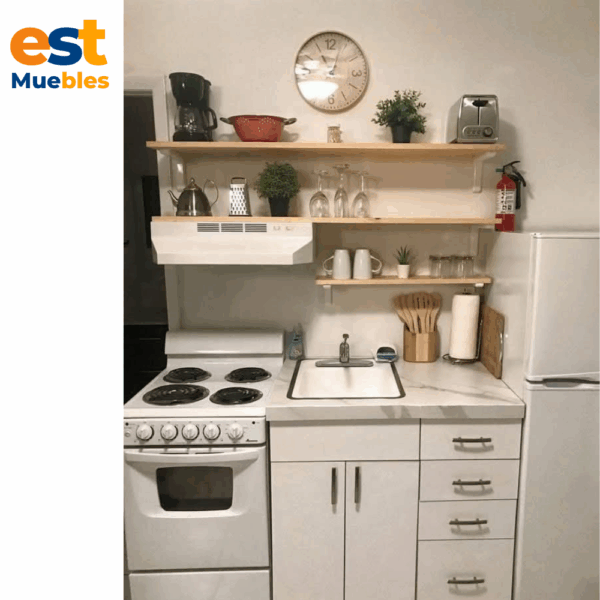 Muebles elegantes de cocina color blanco–TLS–3217