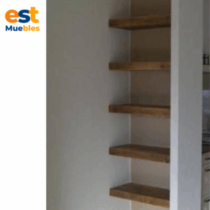 Estantería empotrada con baldas de madera–TLS–3364