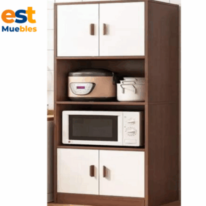 Accesible mueble de cocina color cafe con blanco-TLS-3493