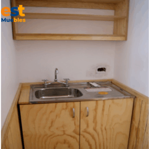 Conjunto de lavabo y mueble bajo con estantes–TLS–3674
