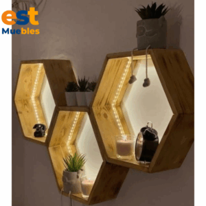 Elegante repisa modular en melamina-TLS-6089