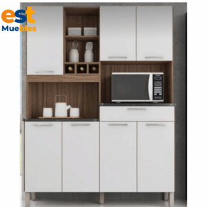 Pantry color blanco con alta capacidad de almacenamiento para cocina-TLS-3509