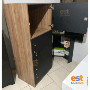 Locker de 3 Puertas - de Melamina con Chapas TLS Especial - 1.40m Alto x 0.60m Ancho x 0.47m Fondo