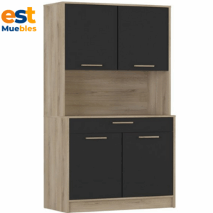 Pantry alto para cocina color cafe con negro-TLS-3523