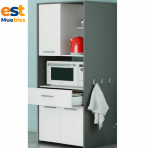 Mueble de cocina blanco con gris de 3 compartimentos con puerta y 1 gaveta-TLS-3490