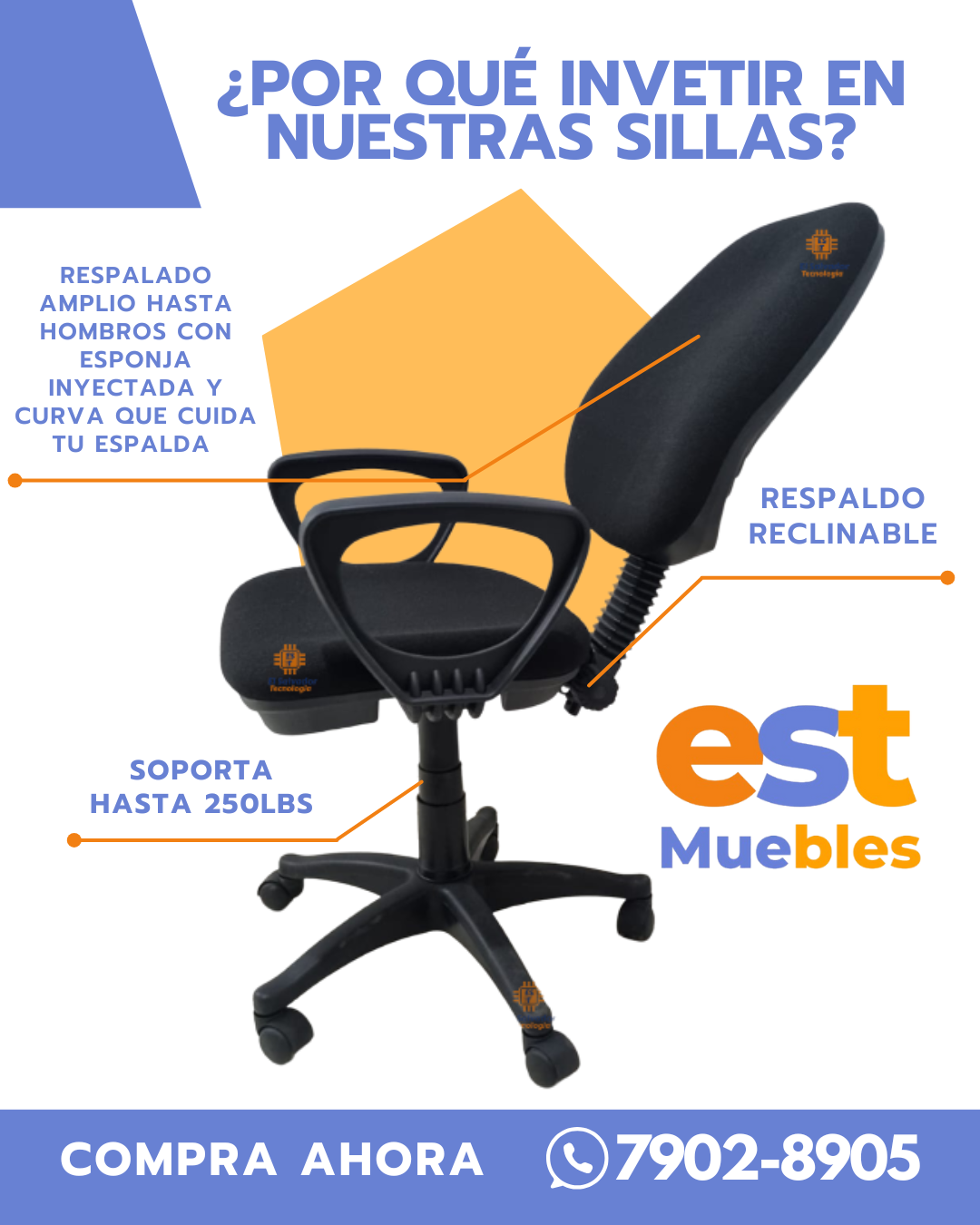Compra sillas de oficina ergonómicas en El Salvador
