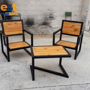 Conjunto de mesa y 2 sillas de estructura metálica-TLS-4035