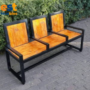 Conjunto de 3 sillas de estructura metálica-TLS-4036