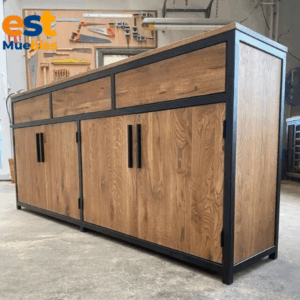 Credenza con puertas abatibles de estructura metalica-TLS-4064