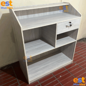 Mueble de Caja para Área de Cobros Facturación y Punto de Ventas - TLS 964 Pinot Gris - 1.00m Ancho x 0.45m Fondo x 1.15m Alto