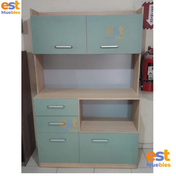 Mueble de Cocina de Melamina Multiusos - TLS ESPECIAL- 1.85m Alto x 1.20m Ancho x 0.46m Fondo