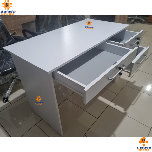 Escritorio Secretarial Junior TLS de Melamina GRIS - 1.10 Ancho x 0.55 Fondo x 0.76m Alto