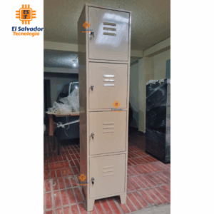 Locker de 4 Puertas con Llave y Patas paso del Agua- Amplio para Meter Cascos Beige - 1.80 Alto x 0.40 Frente x 0.40 Fondo