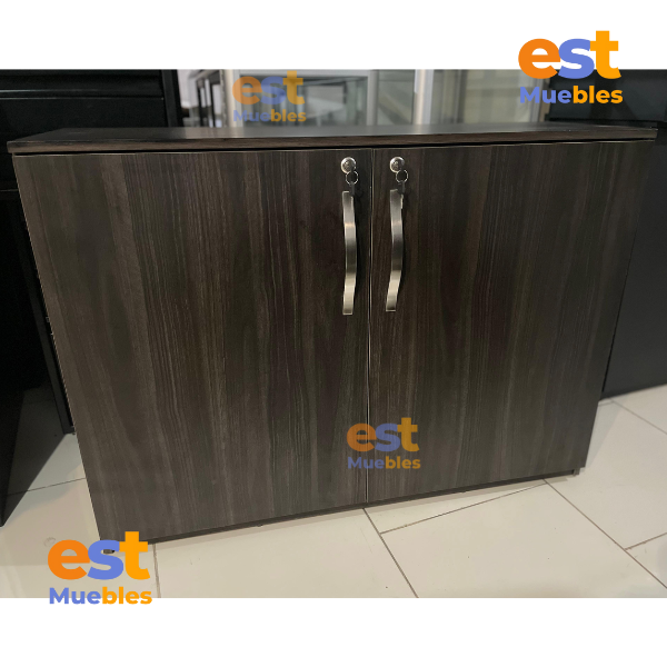 Credenza de puertas abatibles-TLS-4035 Café Oscuro- 1.10 mt Ancho x 0.37 Fondo x 0.80 Altura