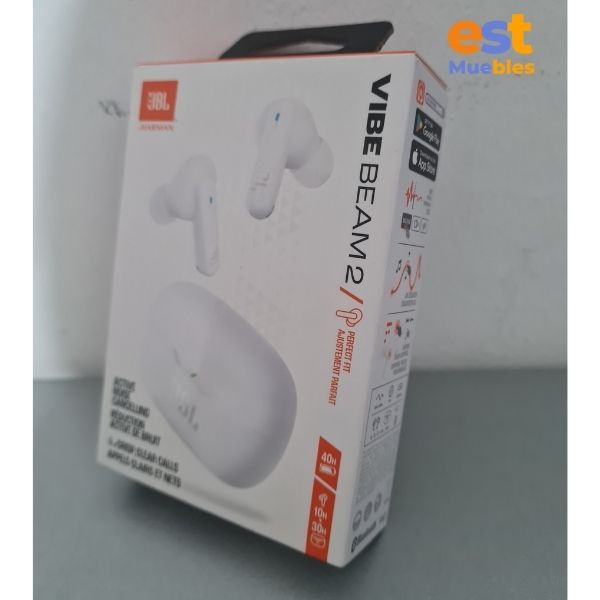 Audífonos JBL Vibe Beam 2 Blanco - JBLVBEAM2WHTAM