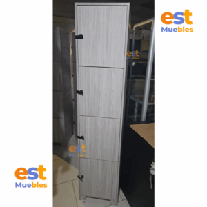 Locker de 4 Puertas - de Melamina con Cierre de Argolla con Candados TLS 3009 - 1.80 Mt Alto x 0.40 Ancho x 0.40 Fondo