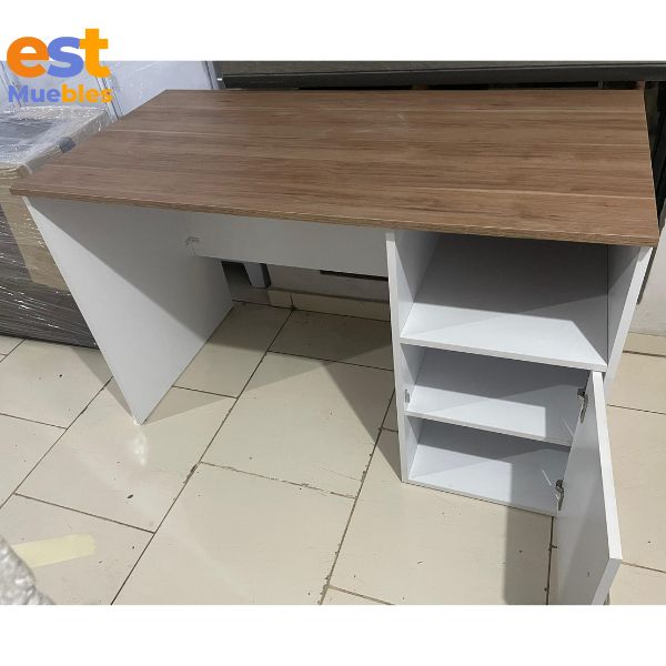 Escritorio en melamina estructura color blanco-TLS 1551-1.20 m ancho x 0.60 m fondo x 0.76 m alto - Imagen 3