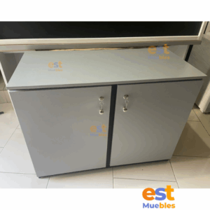 Credenza de puertas abatibles-TLS-4036 Gris - 99 cm ancho x 47 cm fondo x 77 cm alto