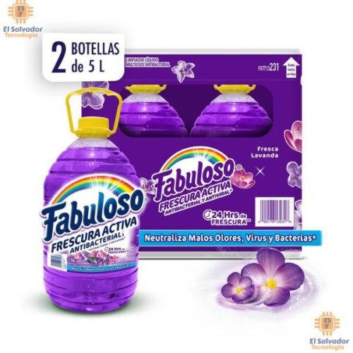 PRT-LIP0005 Fabuloso Desinfectante Multiusos Frescura Activa Antibacterial Lavanda 2 Unidades de 5 L $19.89 ya incluye IVA