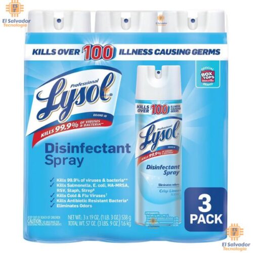 PRT-LIP0003 Lysol Aerosol Desinfectante Aroma Crisp Linen 3 Unidades $32.50 ya incluye IVA