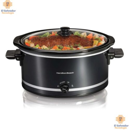 VDI-ELE0019 Olla ovalada negra de cocción lenta 7.5 l $69.75 ya incluye IVA