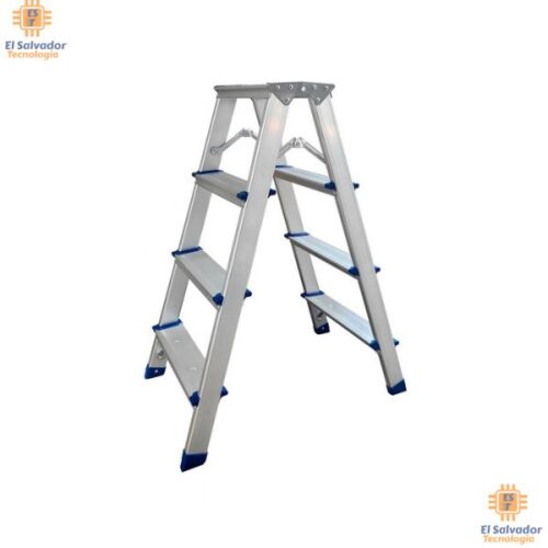 VDI-ESC0009 Escalera aluminio de 2 Bandas doble 4 Peldaños 150 Kg $75.50 ya incluye iva