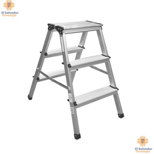 VDI-ESC0010 Escalera aluminio 2 Bandas doble 3 Peldaños $57.95 ya incluye iva