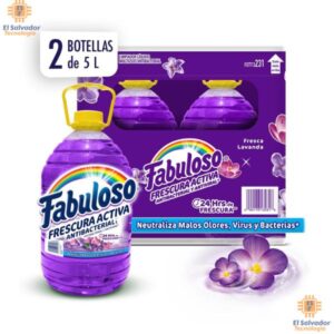 Fabuloso Desinfectante Multiusos Frescura Activa Antibacterial Lavanda 2 Unidades de 5 L