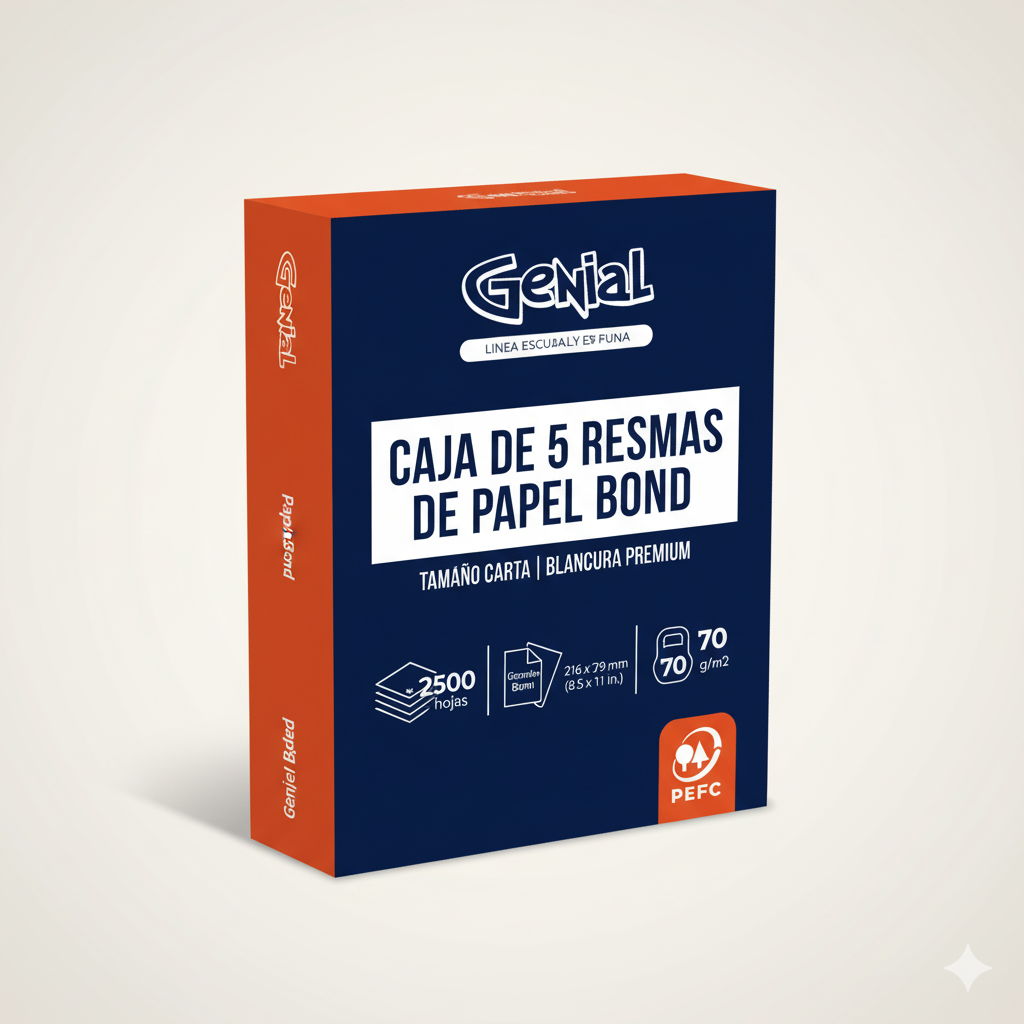 caja de 5 Resmas de Papel Bond En El Salvador