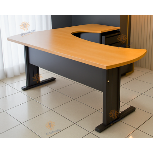 Escritorio Gerencial en L Alemán CNT 3315 - 1.50 x 1.50 Ancho x 0.60 Fondo x 0.75 Altura - Color Haya