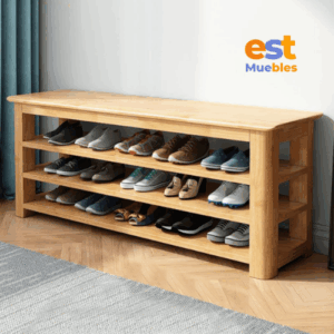 Zapatera rectangular de 3 niveles en melamina-1.40 ancho x 0.65 alto x 0.40 fondo-ZAP-0013