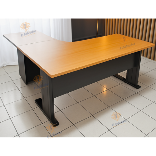 Escritorio Moderno en L -AMPLIO-MultiUsos- Chronos CNT 213-L58 - Color HAYA - 1.50 x 1.50 Ancho x 0.60 Profundidad x 0.75 Altura