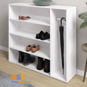 Zapatera multifuncional con espacio para colgar accesorios ZAP-0016 | 90cm Ancho x 30cm Fondo x 90cm Alto