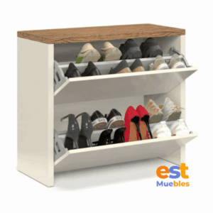 Zapatera de 2 niveles en melamina ZAP-0002 | 67cm Ancho x 30cm Fondo x 69cm Alto